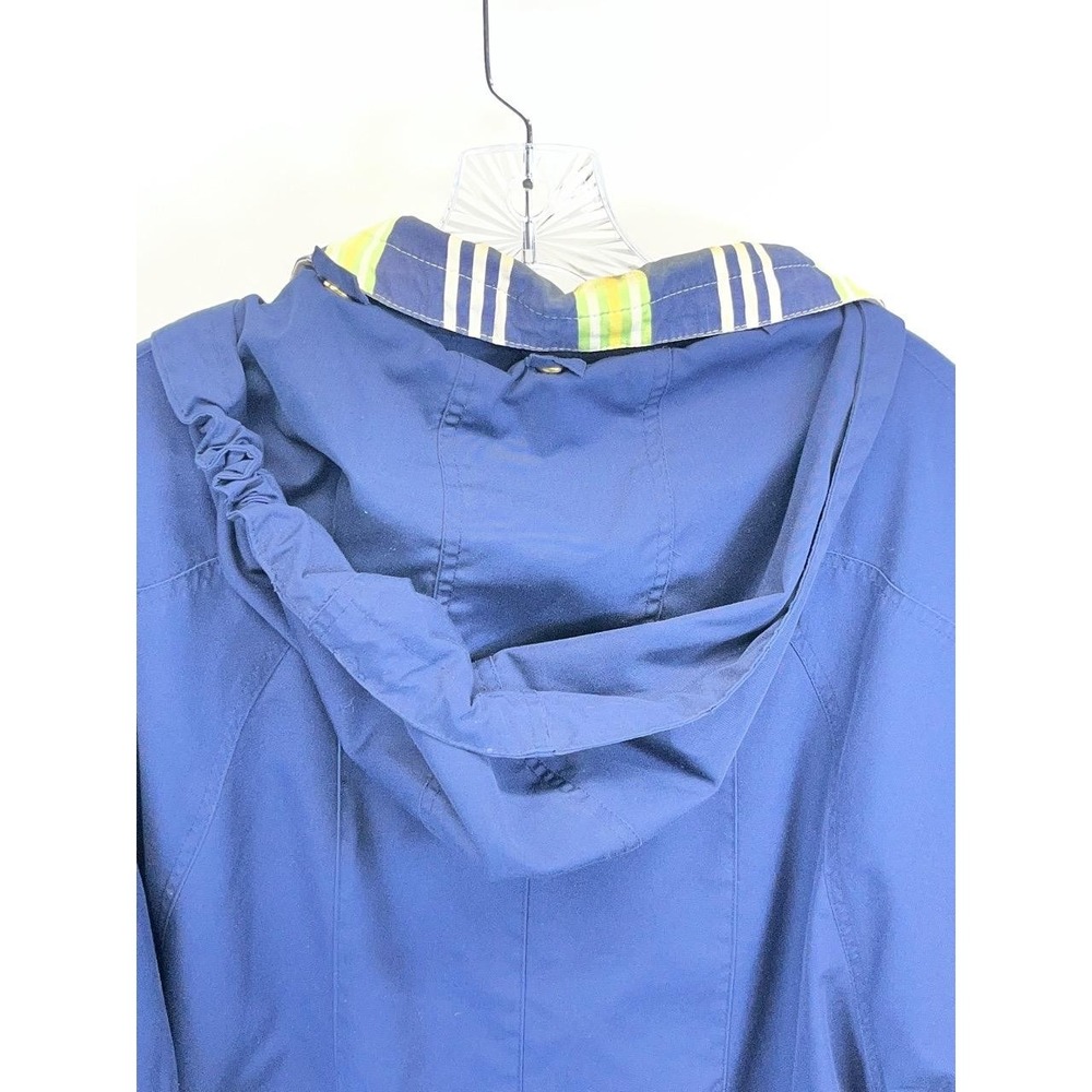 Vintage Current Seen Navy Blue Hooded Button‎ Up Windbreaker Small - Picture 3 of 11
